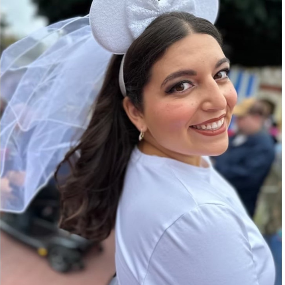 White Mouse Ears with Veil